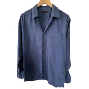 Ben Sherman British Designer 100% Cotton Men's Button Down Collar Dress Shirt L
